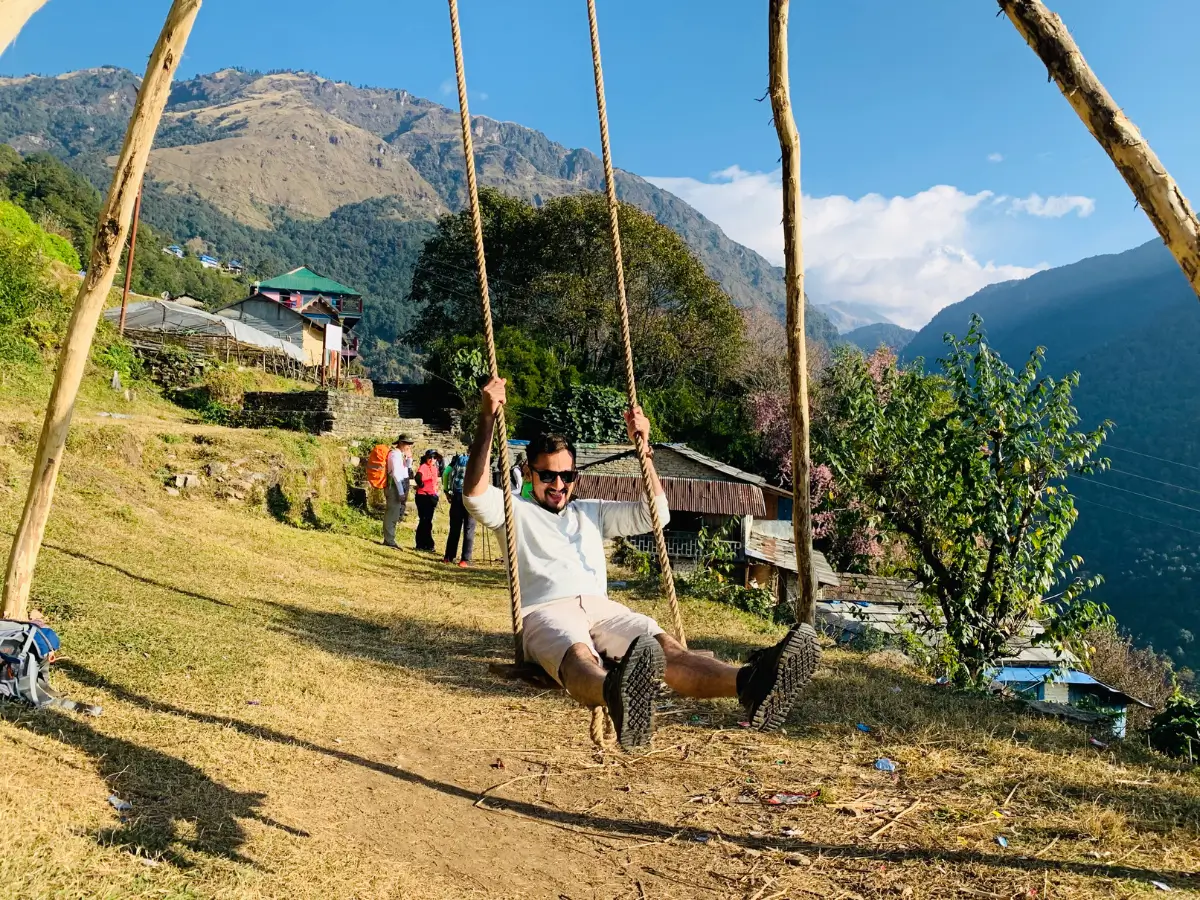 enjoying-bamboo-swing-in-Dashain
